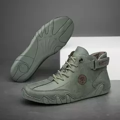 CLOHOO-Botas de couro confortáveis masculinas, solas macias, sapatos britânicos na internet