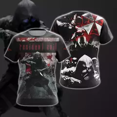 Camiseta Unisex, Estampa 3D, Manga Curta, O-Decote, Streetwear Hip Hop, Top Casual, Roupas, Resident Evil, Novo na internet