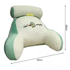 Travesseiro de cama lavável, almofada com estampa de desenho animado, travesseiro de leitura com suporte para braço, encosto removível para sofá na internet