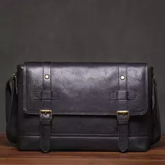 ROOG-Maleta de couro genuíno, bolsa mensageiro de luxo masculina, estilingue de ombro vintage, tiracolo para iPad 12.9 ", alta qualidade - Wolf Magazine