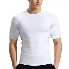 Imagem do Camiseta de compressão de manga curta seca rápida masculina, camisetas esportivas, treinamento físico, camiseta de corrida, rashgard, academia