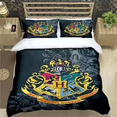 3d quente magia academia harry potter impressão conjuntos de cama suprimentos conjunto consolador adolescentes meninas dos desenhos animados gêmeo único presente do miúdo - comprar online
