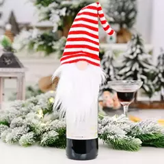 Papai Noel Natal garrafa de vinho tampa, ornamento do chapéu, decoração da festa para casa, ano novo, 1 conjunto - comprar online