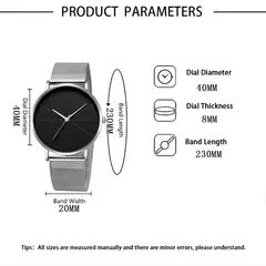 Homens de aço inoxidável quartzo relógio de pulso, prata pulseira relógios, malha cinto, calendário, negócio, luxo, moda - comprar online