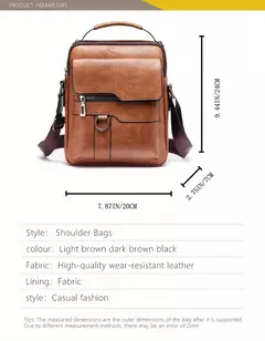 Bolsa de Ombro de Couro PU para Homens, Bolsas Crossbody, Business Flap, Mala Mensageiro Sólida Masculina, Bolsa de Viagem para iPad, 9.7 ", Brand