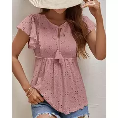 Blusas finas casuais monocromáticas femininas, camisas vintage, tops elegantes para jovens, moda feminina, verão, 2024