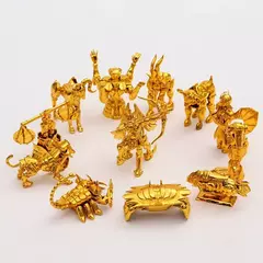 Saint Seiya Gold Zodiac Bonecas Anime, Coleção Figurine Brinquedos, Áries, Touro, Libra, Escorpião, Sagitário, Decoração, 12pcs por conjunto - Wolf Magazine