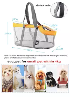 Sacos de transporte para animais de estimação malha dobrável pet transportadora bolsa para cães pequenos schnauzer em miniatura cães em miniatura - comprar online