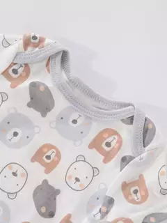 Recém-nascido manga curta em torno do pescoço macacão, onesies para bebês meninos e meninas, desenhos animados flores animais impressão, roupas infantis, 4pcs