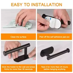 Aço inoxidável de parede Toilet Paper Holder, sem perfuração, Toalha Roll Dispenser, Banheiro e Cozinha, Aço Inoxidável SUS304 - loja online