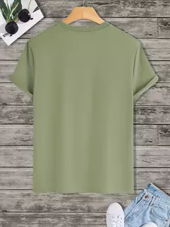 Camiseta casual de manga curta masculina 100% algodão, estampada com bússola de montanha, gola redonda, blusa solta, verão - comprar online