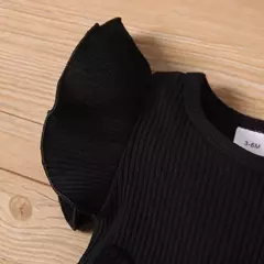 Vestido de Manga Voadora para Bebé Menina, Gola Redonda, Malha Costurada, Moda Casual, Verão, Novo, 0-3 Anos de Idade na internet