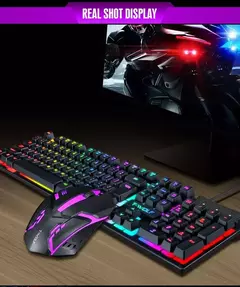 Kit de teclado e mouse para jogos RGB retroiluminado USB com fio teclado e mouse para computador combo 104 teclas para PC Gamer Laptop - Wolf Magazine