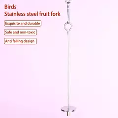 Garfo De Frutas De Aço Inoxidável Para Gaiola De Pássaro Alimentador De Pássaro, Suprimentos De Brinquedo, Inserção De Frutas, Acessórios Para Animais De Estimação - loja online