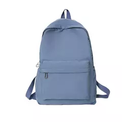 Mochila escolar roxa de grande capacidade para mulheres, mochila com zíper suave, cor sólida, adolescentes, mochila casual, suprimento estudantil - loja online