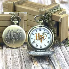 Colar relógio de bolso harry mágico menino potter hp hogwarts retro flip relógio de quartzo corrente pendurada da criança acessórios de roupas - loja online