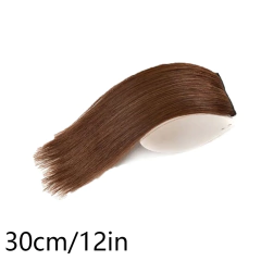 Aoo grampo de almofada de cabelo sintético em curto reto feminino estendido, dois clipes de grampo de cabelo invisível almofada de cabelo peruca feminina