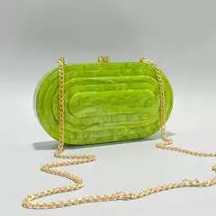Bolsa de noite em caixa acrílica para mulheres, verde limão, embreagem de luxo, bolsas e bolsas para senhoras, bolsas de ombro para festa - Wolf Magazine