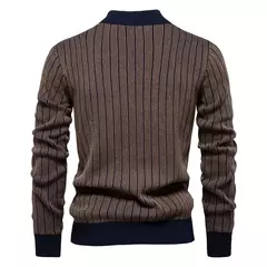 AIOPESON-pulôver de algodão com decote simulado masculino, suéter descascado quente masculino, novo design, outono e inverno - loja online