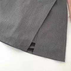 Lucyever-Mini-saia feminina linha A, estilo coreano, cintura alta, dividida, simples, casual, shorts de escritório, saias femininas, preta, cinza - Wolf Magazine