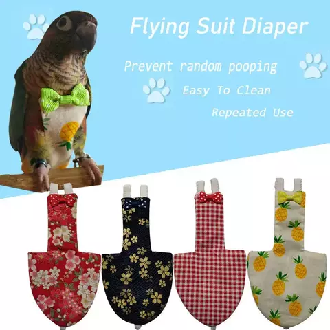 1 pçs roupas de pássaro de estimação papagaio roupas ao ar livre fralda pombo myna voando terno fralda pet pássaro aliciamento acessórios