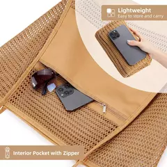 Imagem do Malha sacola para as mulheres, bolsa de ombro, dobrável, casual, para praia, férias, hobo, max 23l