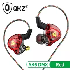 Original qkz ak6 ares/dmx/akx fones de ouvido alta fidelidade graves pesados no monitor com fio com microfone cancelamento ruído esporte jogo música