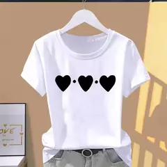 Imagem do Camiseta modal de manga curta feminina, estampa gráfica, floral, moda casual, roupas explosivas, camiseta extragrande