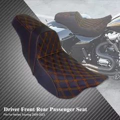 Assento para motorista de motocicleta, assento dianteiro e traseiro para passageiro, para harley touring, road king, street glide 09-23 - Wolf Magazine