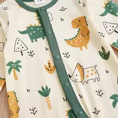 Macacão de algodão dinossauro dos desenhos animados para bebê recém-nascido, roupas de manga comprida, confortáveis e macias, meninos e meninas, 0-18, primavera e outono - comprar online