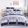 Listrado impressão algodão Duvet Cover Set, Soft Skin Friendly cama fronha, 1PC, 2PC, 3 PCs, 100% algodão