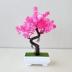 Plantas artificiais decoração em vaso bonsai pequeno vaso de árvore planta falsa vaso zen jardim ornamentos mesa decoração do quarto casa - comprar online