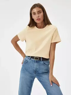 Bornladies-Camiseta solta de manga curta feminina, tops sólidos básicos, camisas de assentamento elegantes, 100% algodão, 230g/?, verão na internet