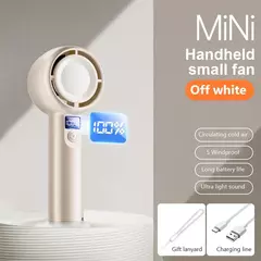 Novo mini ventilador portátil usb recarregável ventilador de mão portátil ventilador de refrigeração de baixo ruído com display digital cinco energia eólica ajustável - loja online