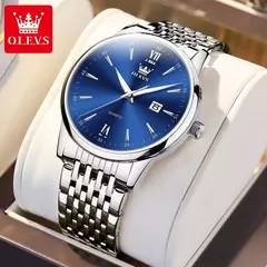 Imagem do OLEVS-Relógios de luxo high-end para homens, relógios originais de aço inoxidável, marca top, relógio de quartzo, relógio manual, moda