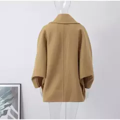 Casaco feminino elegante de peito único, manga comprida, lapela, casacos grossos quentes, outwear de bolso solto, rua alta, feminino, outono, inverno - comprar online