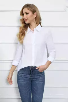 Lazer Branco Amarelo Camisas Botão Lapela Cardigan Top Lady Loose Long Sleeve Oversized Camisa Mulheres Blusas Outono Blusas Mujer na internet