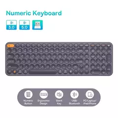 Baseus-Teclado Ergonômico Sem Fio, 2.4G, Bluetooth 5.0, Keycap Numérico, Office Game, Tablet, PC, iPad, MacBook, Laptop