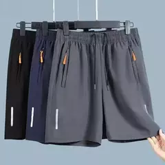 Calções esportivos de seda gelo masculino, corrida, ginásio, secagem rápida, respirável, praia, calça curta, fitness, jogging, legal, roupas esportivas casuais, verão - loja online