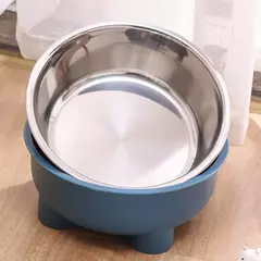 1pc tigela de quatro pernas de cor sólida de aço inoxidável para cães de estimação e tigela de gato para uso interno e externo - Wolf Magazine