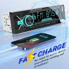 Hippcron 1 din rádio do carro estéreo multimídia mp3 player digital bluetooth fm iso potência aux entrada usb bluetooth universal autoradio - comprar online