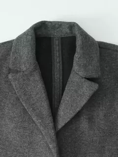 Imagem do Willshela-Trincheira longa de ponto aberto feminino, decote em v vintage, mangas completas, roupas femininas chiques, moda sólida