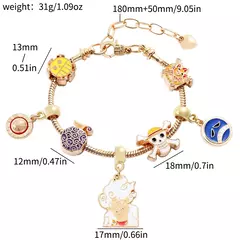 Pulseiras de uma peça anime figura macaco d. Luffy pirata contas correntes diy encantos pulseira para mulheres jóias presentes de festa na internet