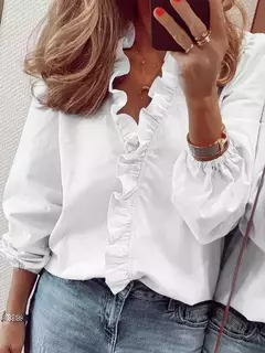 Camisa de manga comprida para mulheres, camisas europeias e americanas, novas, primavera e verão