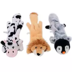 Imagem do Engraçado animal simulado sem recheio brinquedo do cão com rangidos durável stuffingless pelúcia estridente cão mastigar brinquedo crinkle pet rangido brinquedo