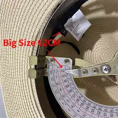 Chapéu de palha panaman cabeça grande masculino, chapéu de tecido dobrável, chapéu top jazz, proteção solar, sombreamento solar, tamanho grande, 63cm