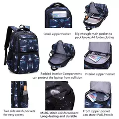 Mochila escolar com rodas para crianças, Mochila de rolamento para menino, Mochila escolar com rodas, Mochila de bagagem de mão, 6 rodas