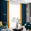 Insonorizados Linen Cortinas para sala de estar, simples quarto sombreamento, estrada forte, redução de ruído, tipo gancho, algodão espessado linho