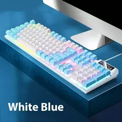 K500 teclado para jogos com fio sensação mecânica laptop desktops pc computador acessórios de escritório 104 teclas teclados com luz de fundo rgb na internet