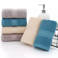 Imagem do Toalha De Banho De Algodão Espessado Aumenta A Absorção De Água Adulto Toalha De Banho Cor Sólida De Seda Dourada Suave Rosto Toalha